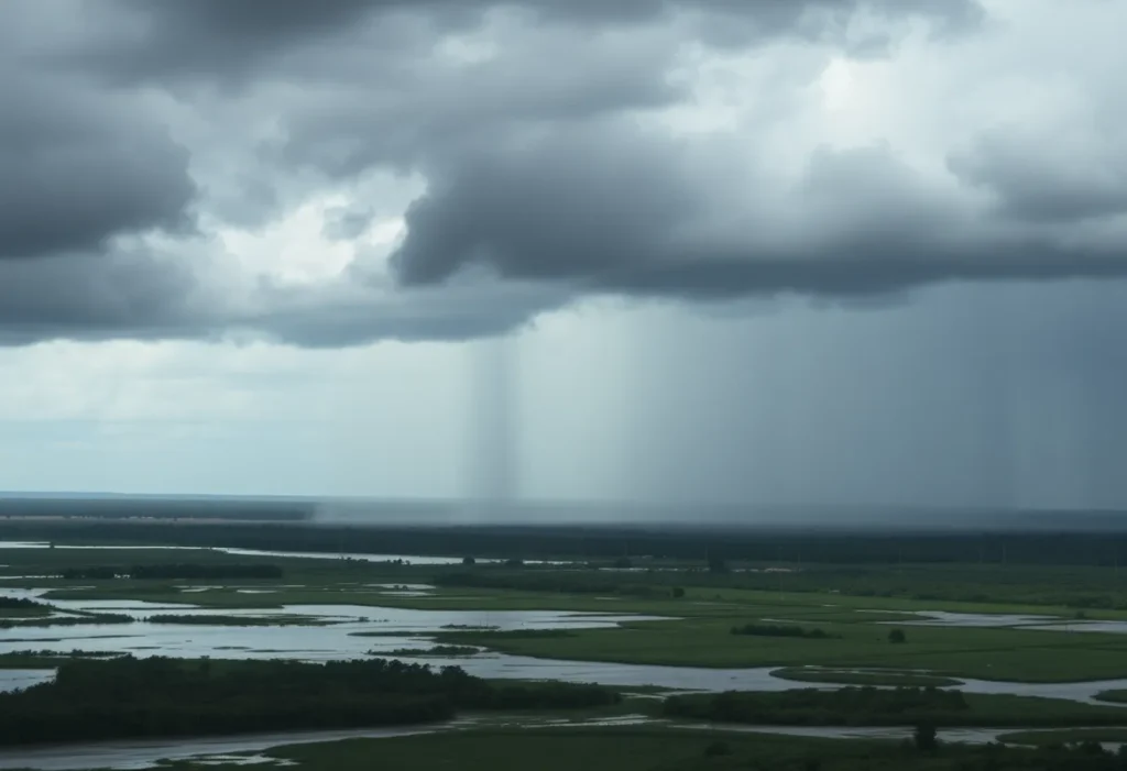 Heavy rainfall causing floods in eastern Willacy County, Texas