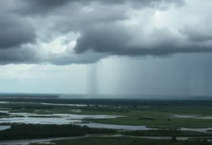 Heavy rainfall causing floods in eastern Willacy County, Texas