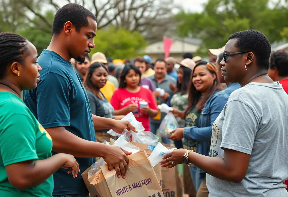 Community volunteers assisting flood victims in Central Texas.