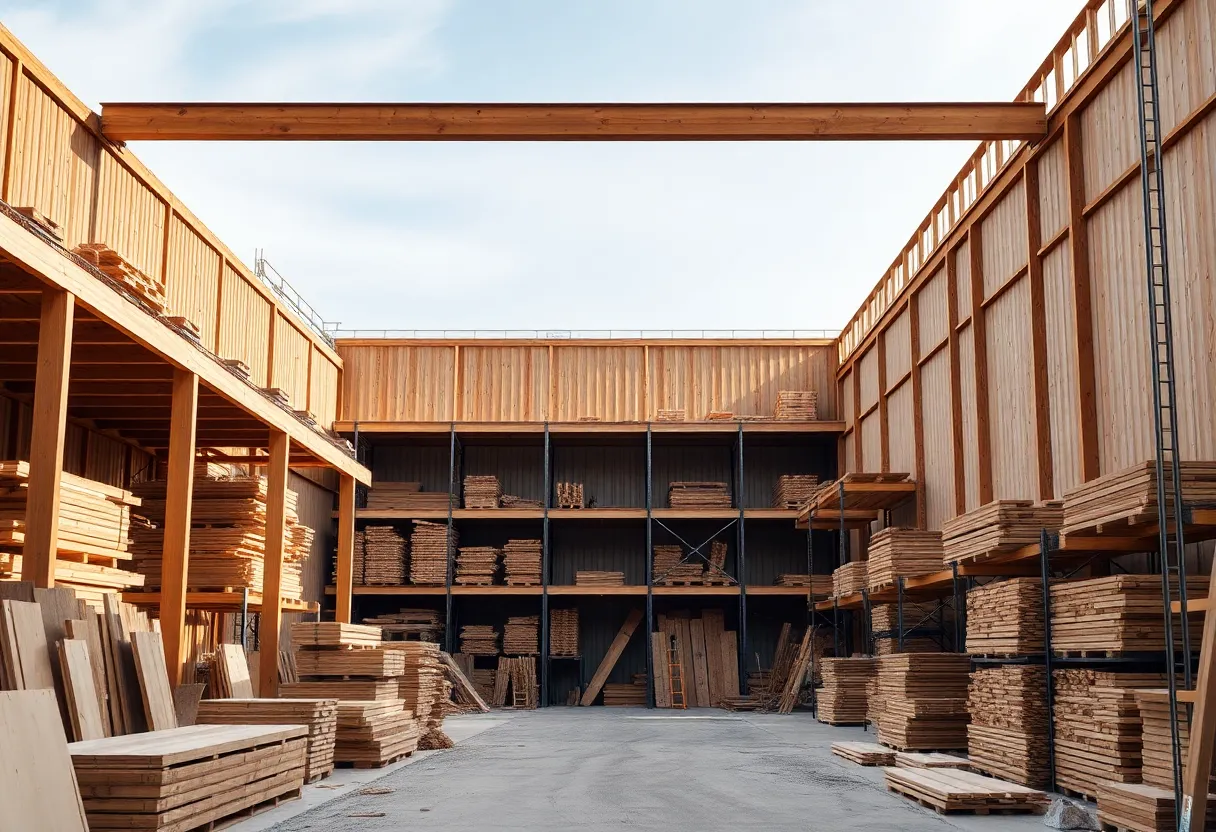 Construction of Forge and Build's new showroom and warehouse in Boerne, Texas.