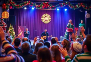 Festive atmosphere at the Grand Ol' Christmas Show in Brenham, Texas.