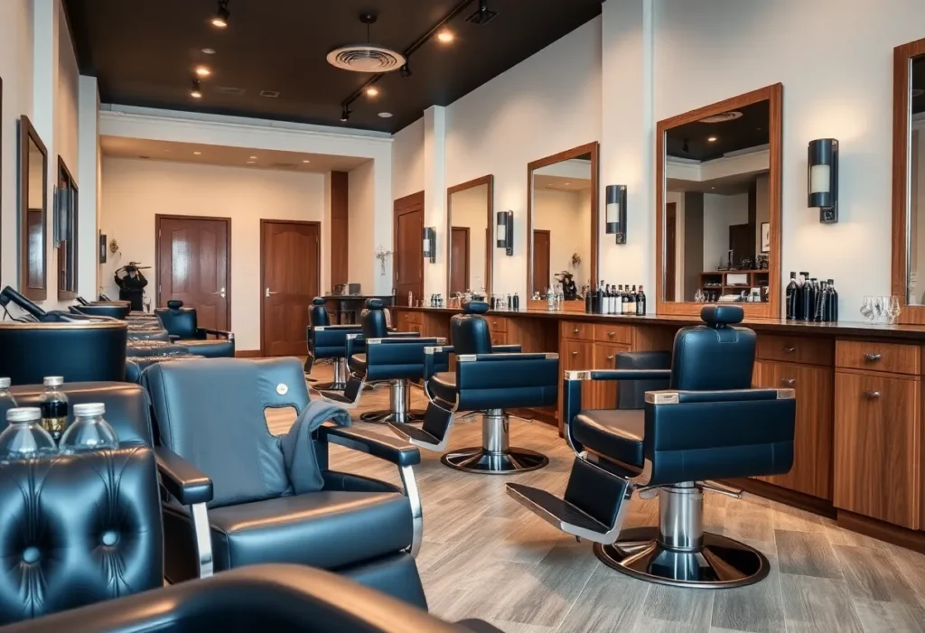 Interior of Hammer & Nails grooming salon in Mansfield, Texas.