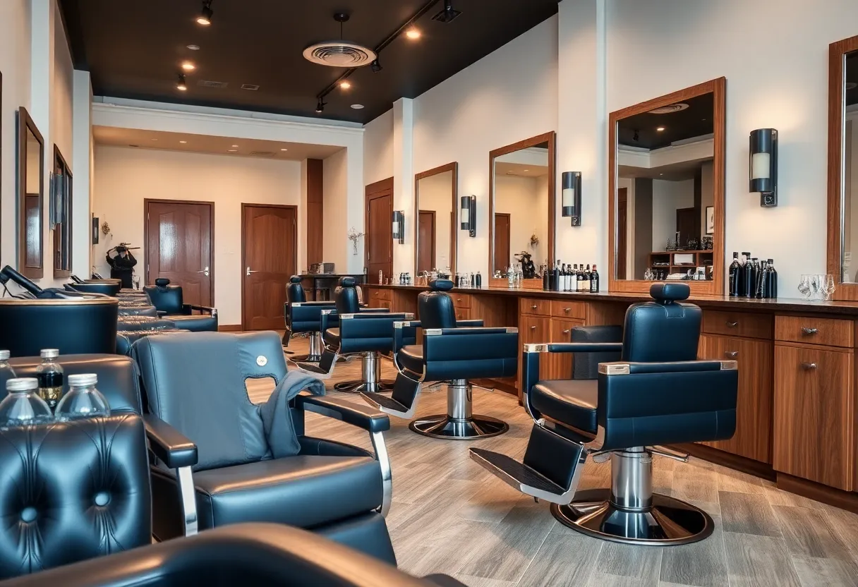 Interior of Hammer & Nails grooming salon in Mansfield, Texas.