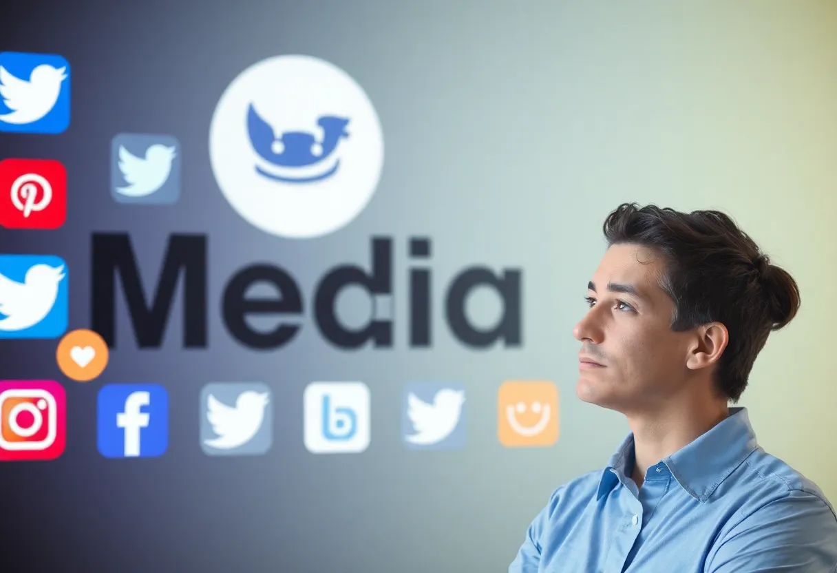 An illustration depicting social media engagement amidst corporate policy restrictions.