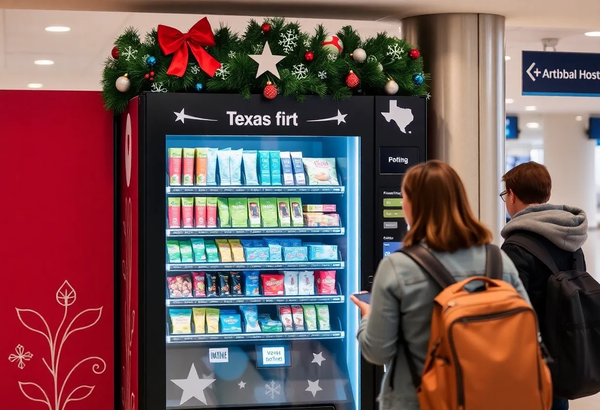 H-E-B vending machine pop-up at Austin-Bergstrom International Airport