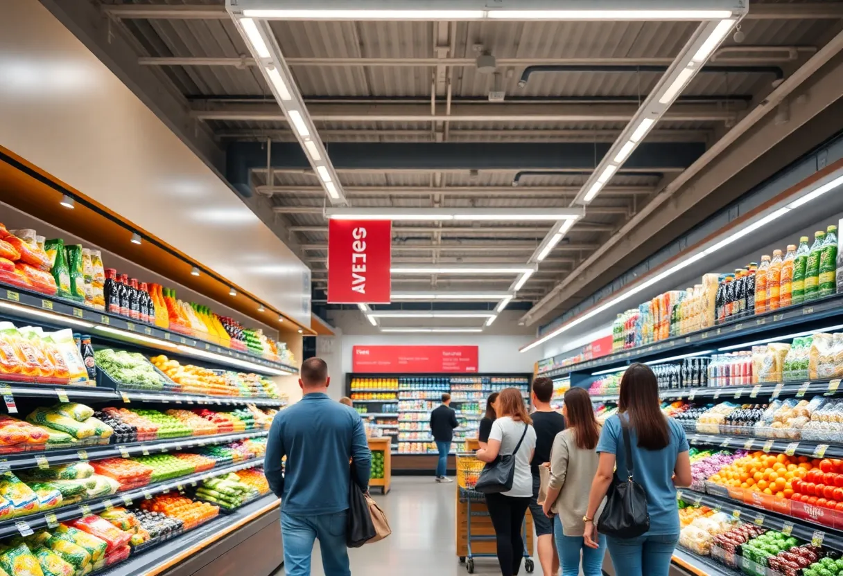 Renovated interior of an H-E-B grocery store