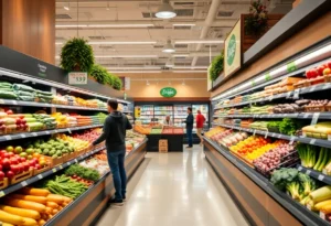 Renovated interior of H-E-B store in Seguin