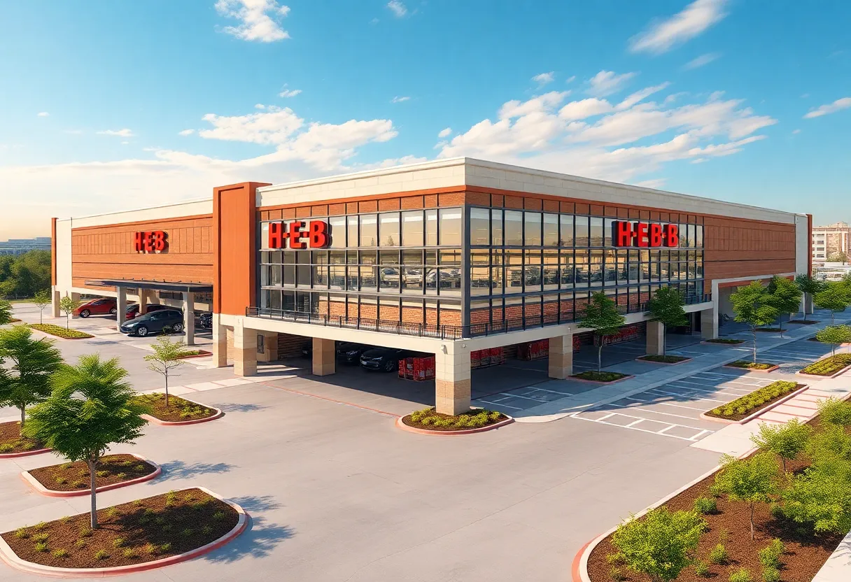 An artistic rendering of the H-E-B supermarket in Dallas