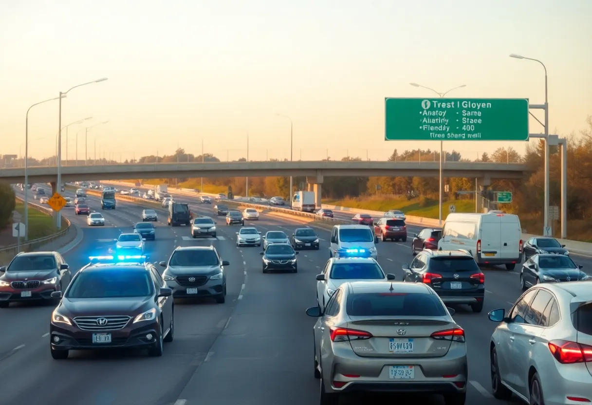 Traffic congestion on Highway 151 due to a crash