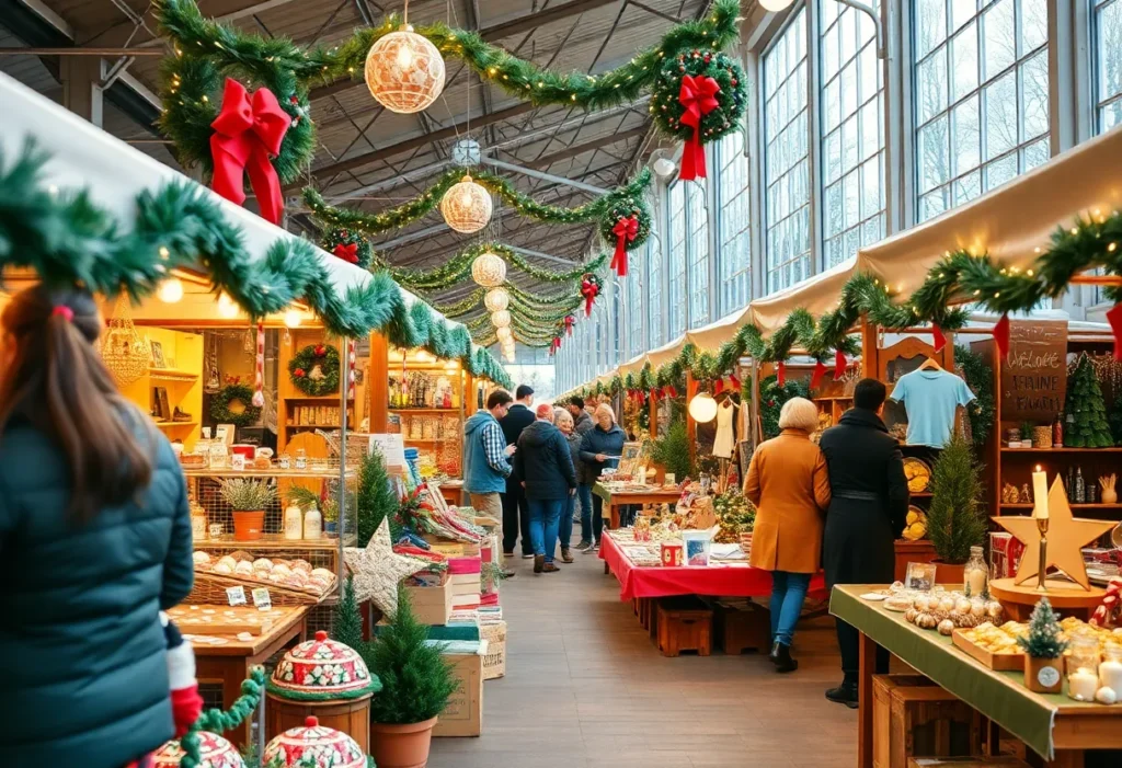 A vibrant holiday market featuring local artisans and family activities at The Book Cellar in San Antonio.