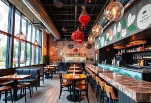 Interior view of the new Hopdoddy Burger Bar in San Antonio