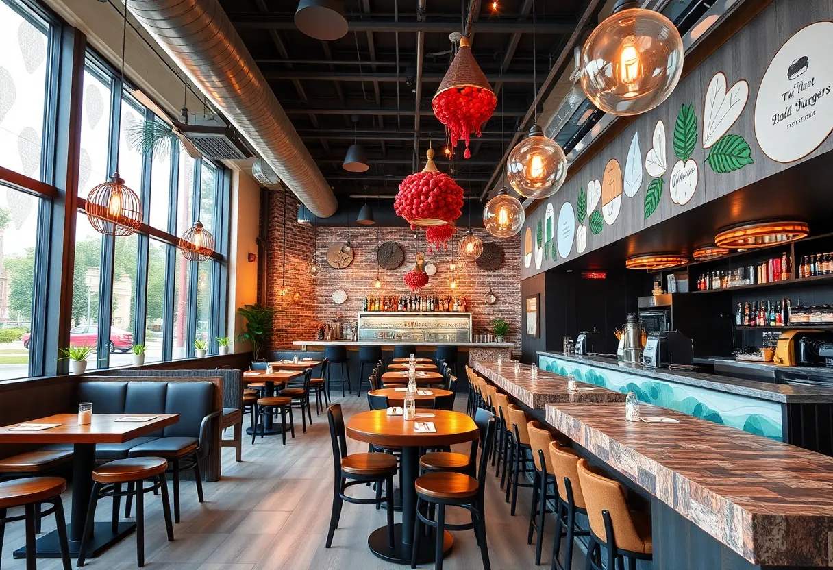 Interior view of the new Hopdoddy Burger Bar in San Antonio