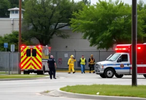 Emergency responders at ICE facility in San Antonio during evacuation