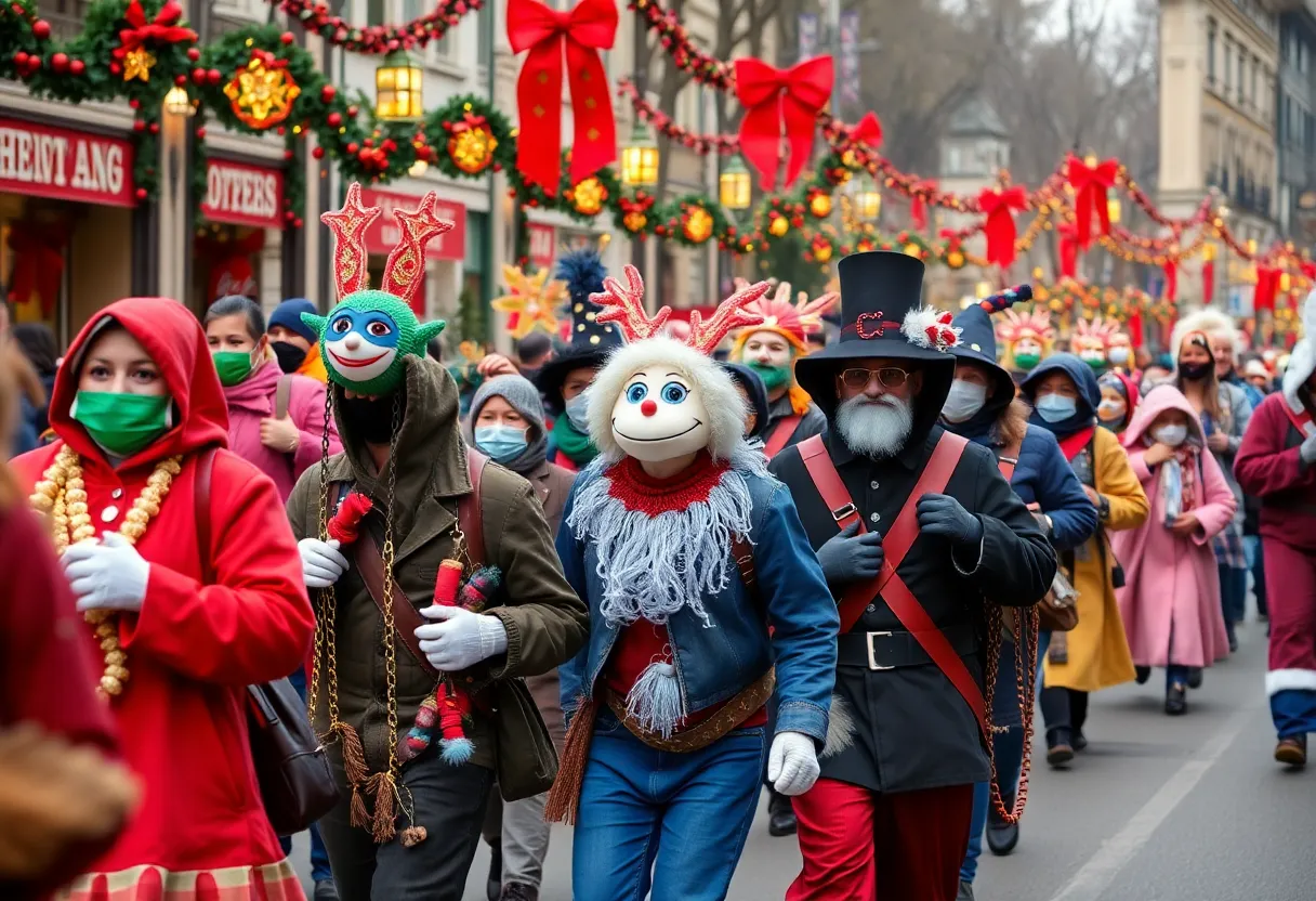 Participants in costumes at the San Antonio Krampus Parade