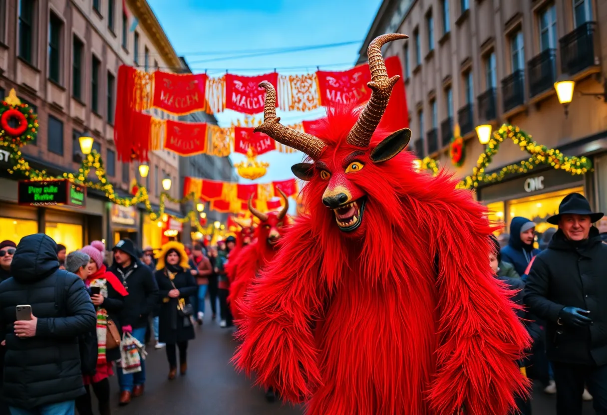 Participants dressed in Krampus costumes during the annual parade in San Antonio.