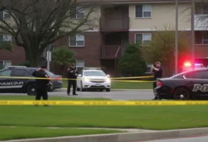 Police officers responding to a shooting incident during an eviction in San Antonio