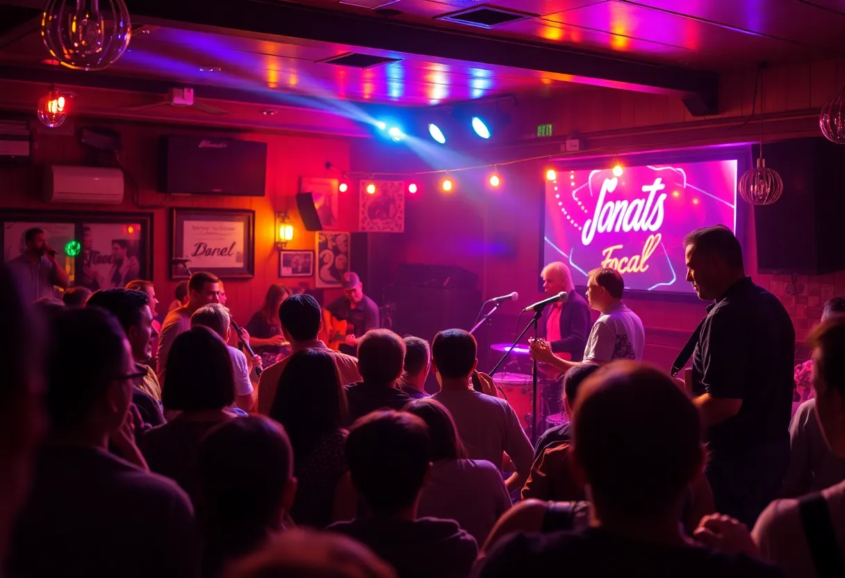 Energetic live music performance at Canteen Bar & Grill in College Station