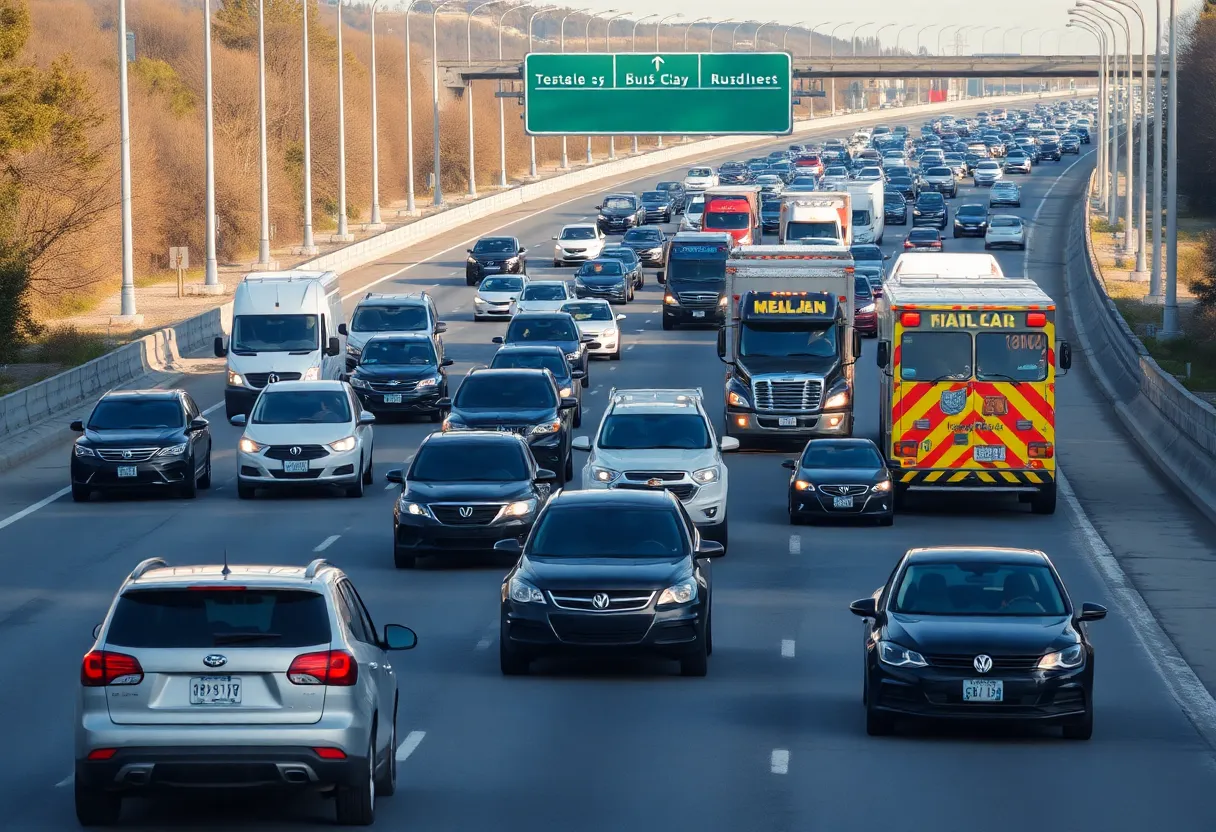 Traffic congestion on Loop 1604 due to a crash