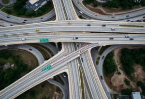 Construction at the Loop 1604 and I-10 interchange in San Antonio