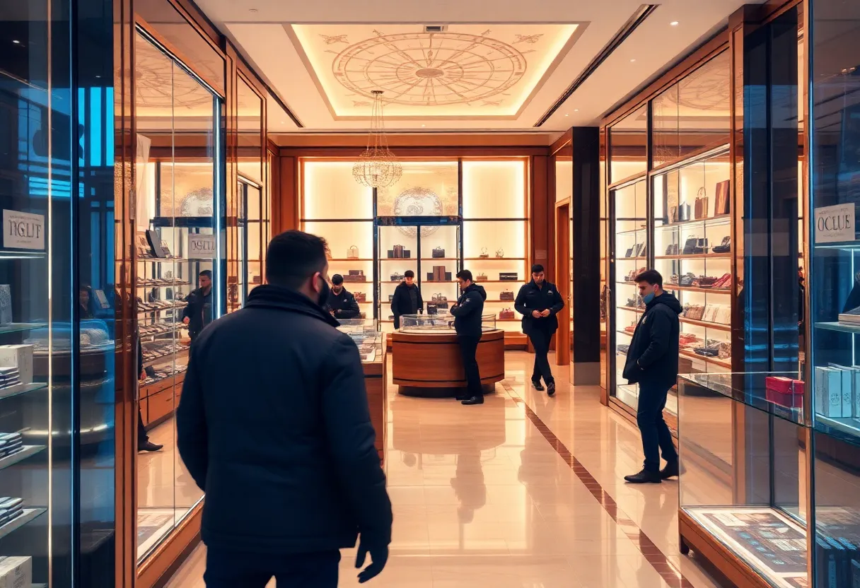 Robbery incident at a luxury store