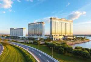 Illustration of luxury hotels along the I-35 corridor