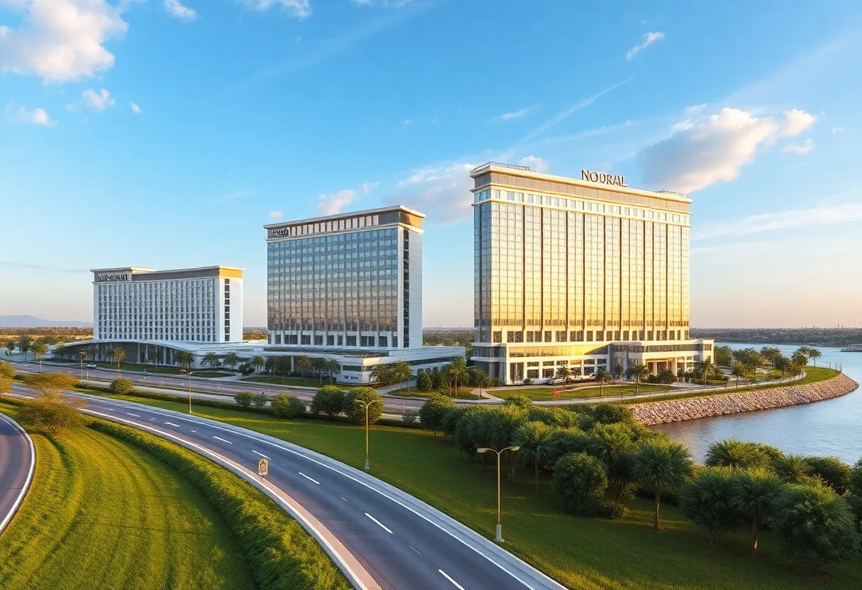 Illustration of luxury hotels along the I-35 corridor