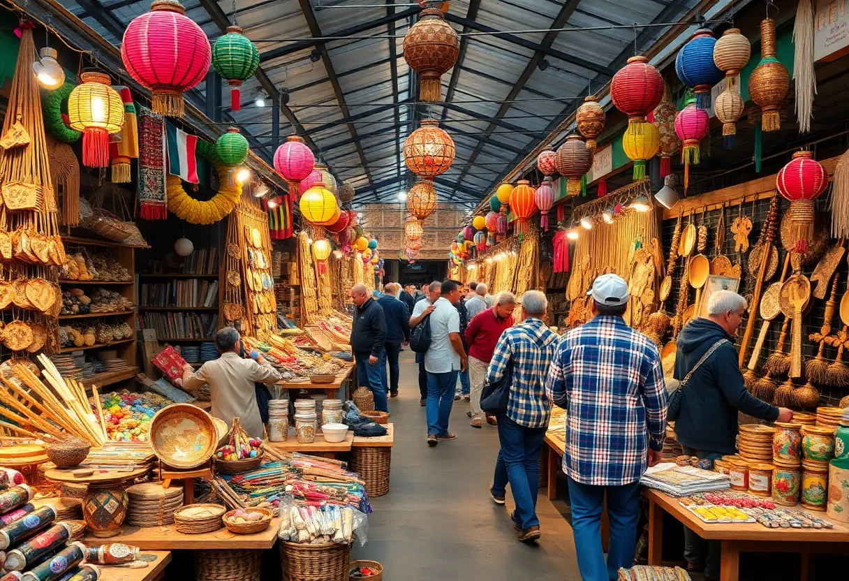 Artisan Market at Mercado de Paz in San Antonio, showcasing handmade crafts.