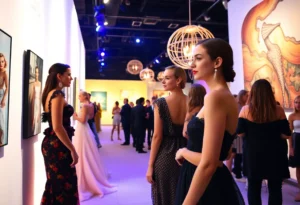 An artistic representation of the Met Gala theme 'Costume Art' with fashion and art elements