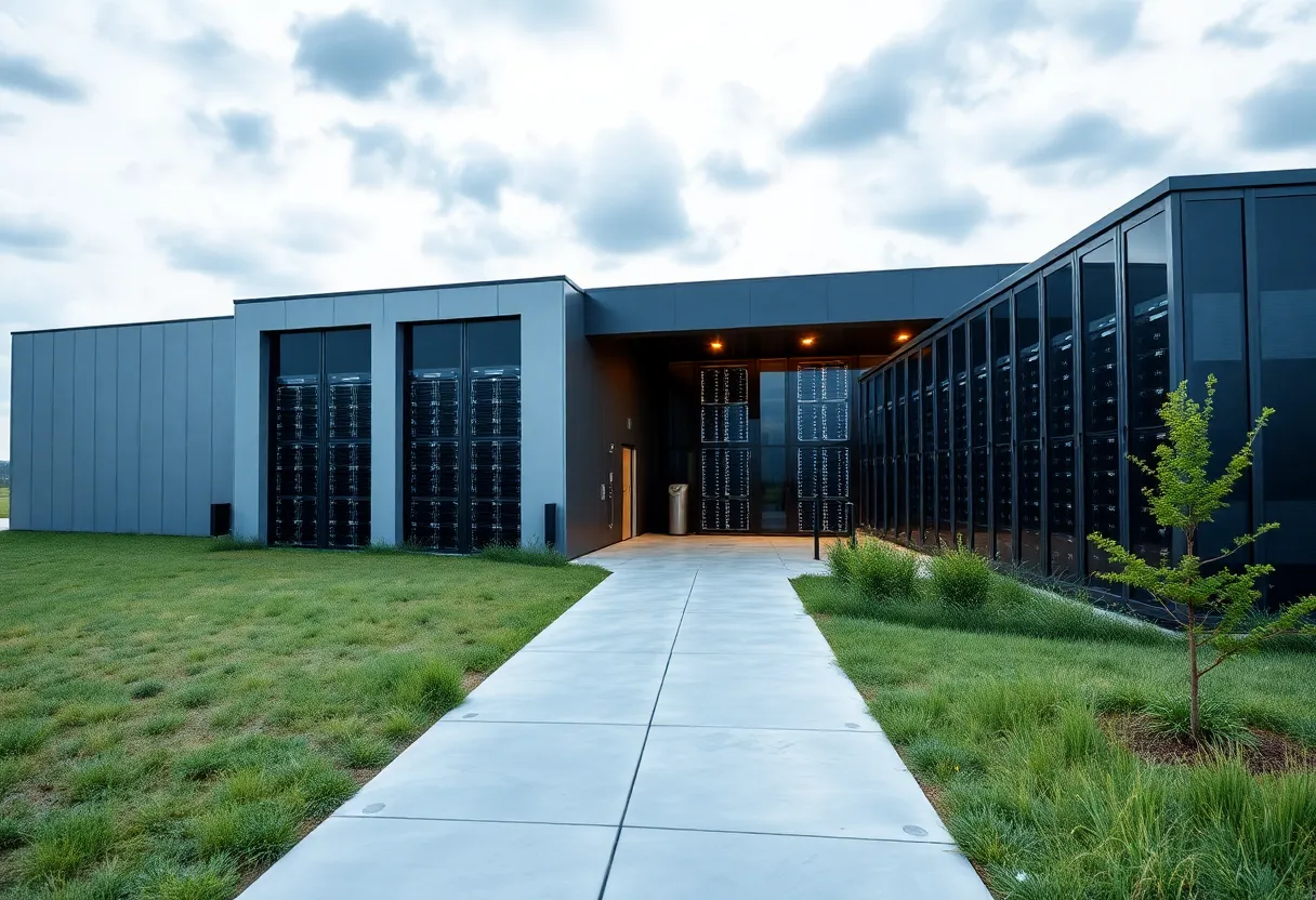 Exterior view of Microsoft data center in Castroville, Texas