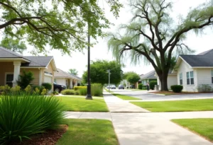 Community scene emphasizing safety and vigilance.