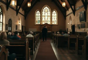 Interior of Mission San Jose Catholic Church in San Antonio, Texas.