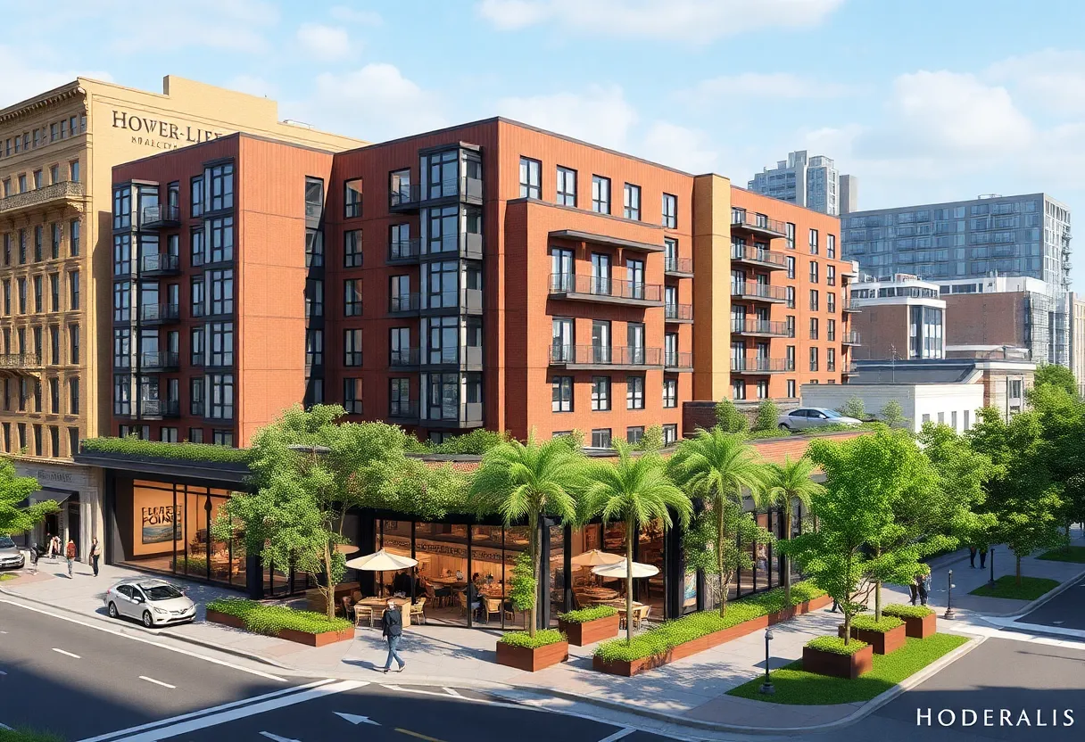 Architectural render of mixed-use development at the former Pig Stand location in San Antonio.
