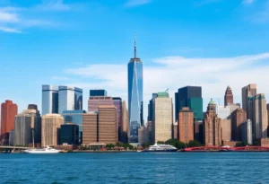 A skyline view of New York City symbolizing diversity and community rights.