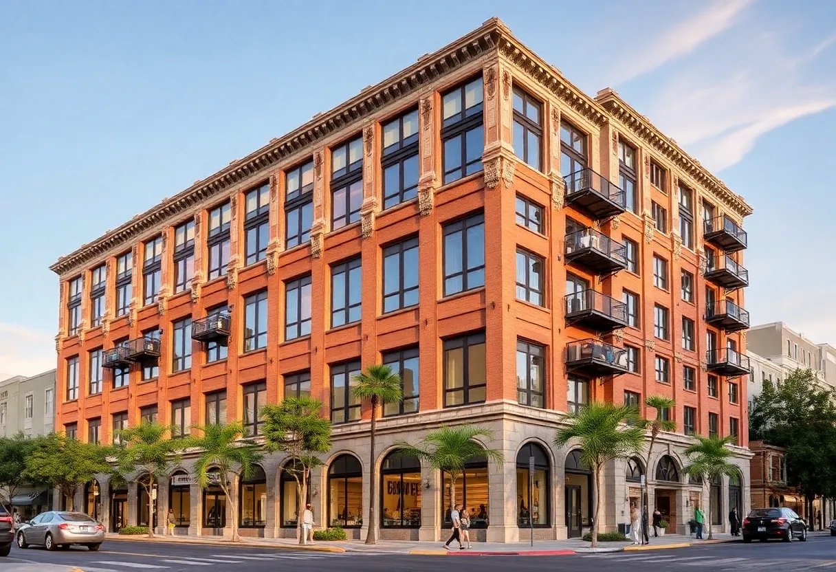 Newly developed apartment complex from historic Nix Medical Center in San Antonio