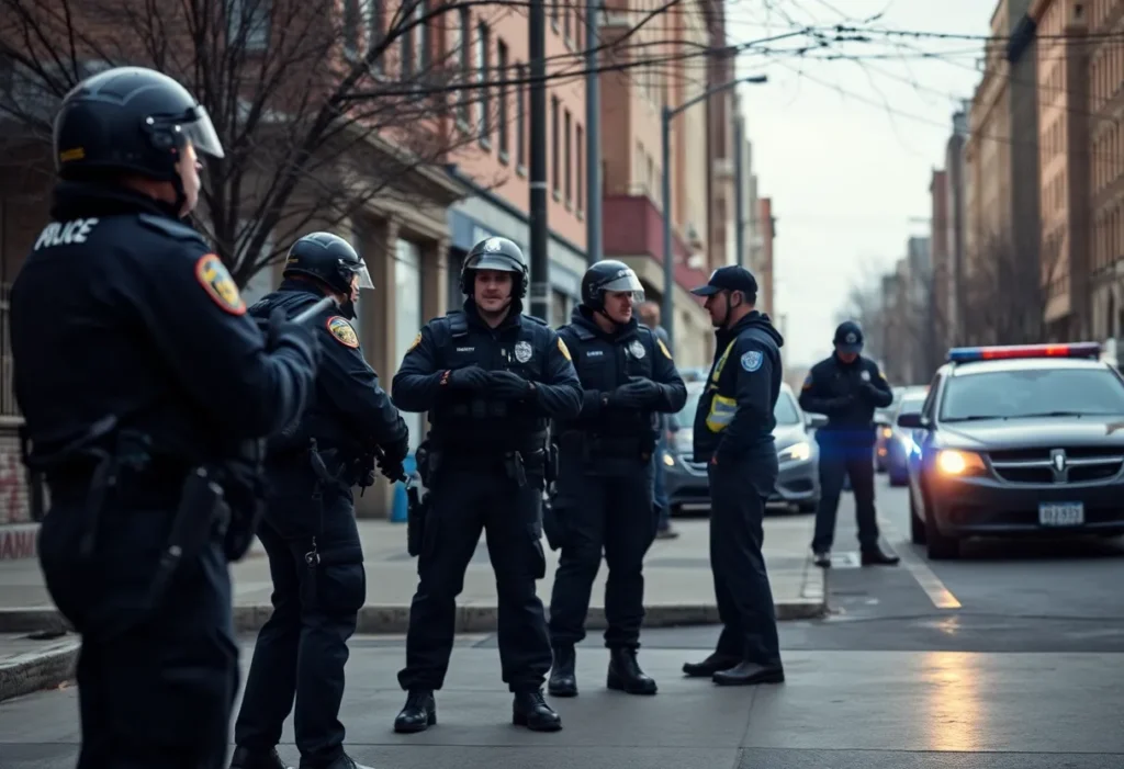 Police Officers responding to a domestic violence incident in San Antonio