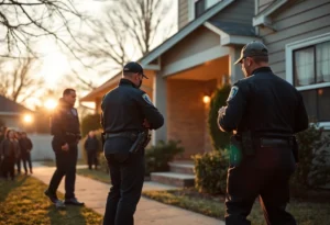 Police officers responding to a domestic dispute scene