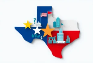 Abstract representation of political change in Texas.