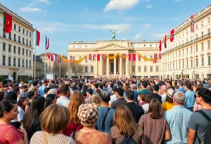 People gathered in St. Peter's Square for Pope Leo XIV's Christmas message.