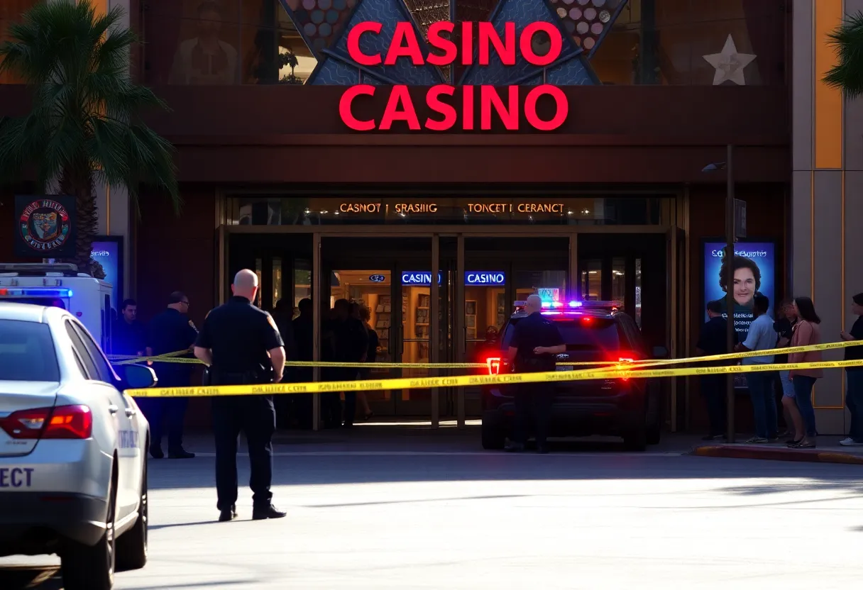 Scene depicting the aftermath of a shooting at a casino