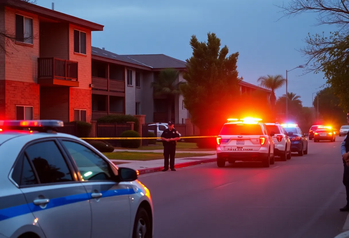 Law enforcement officers at the scene of a shooting incident in San Antonio