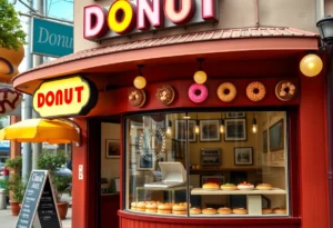 Exterior view of new donut shop next to Tia's Taco Hut in San Antonio