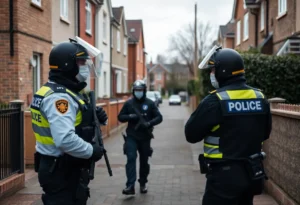 Scene of a police response during an eviction in San Antonio