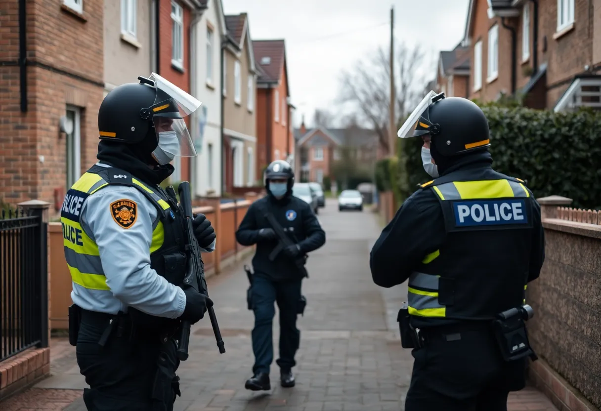 Scene of a police response during an eviction in San Antonio