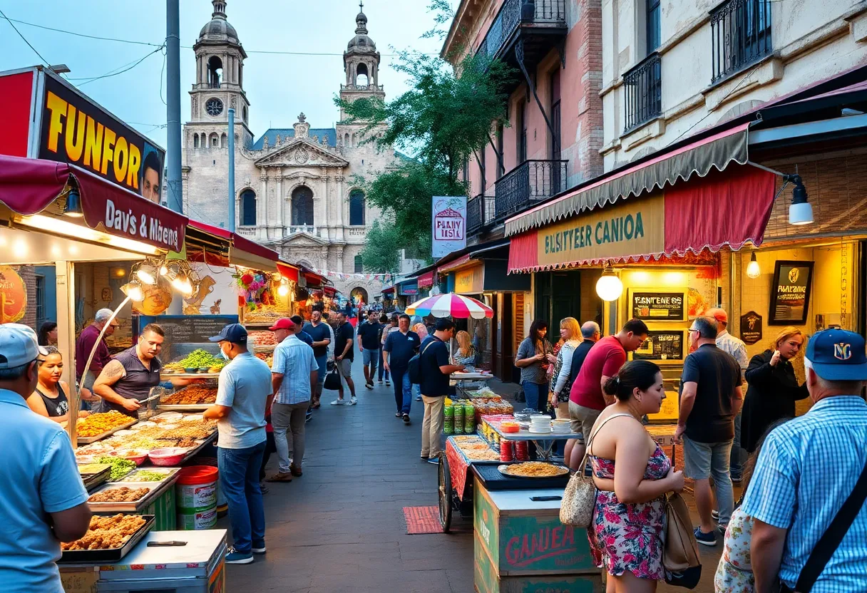 Colorful street food in San Antonio