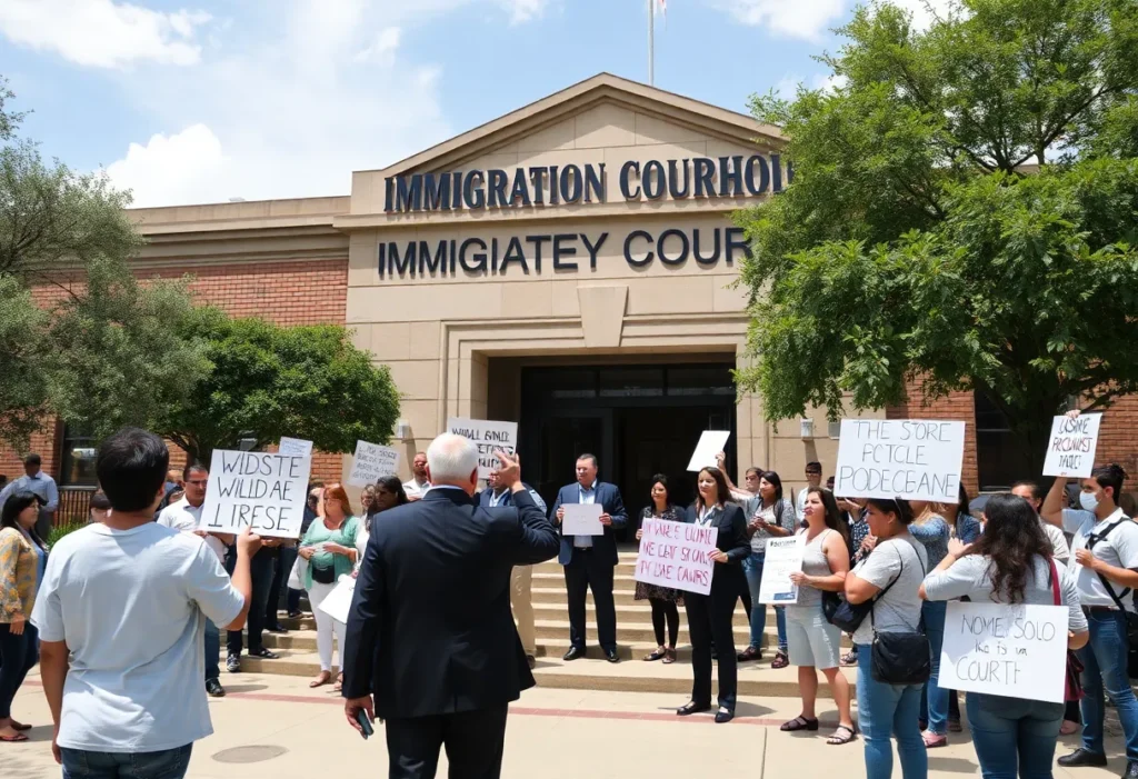 Demonstrations outside San Antonio immigration courthouse