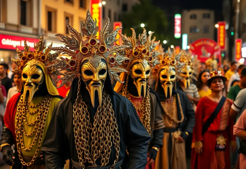 Costumed participants in the San Antonio Krampus Parade