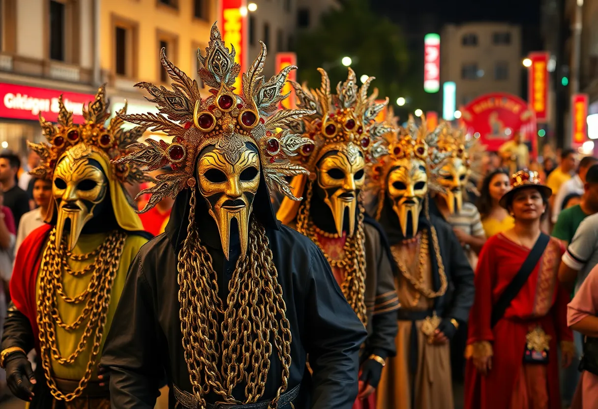 Costumed participants in the San Antonio Krampus Parade
