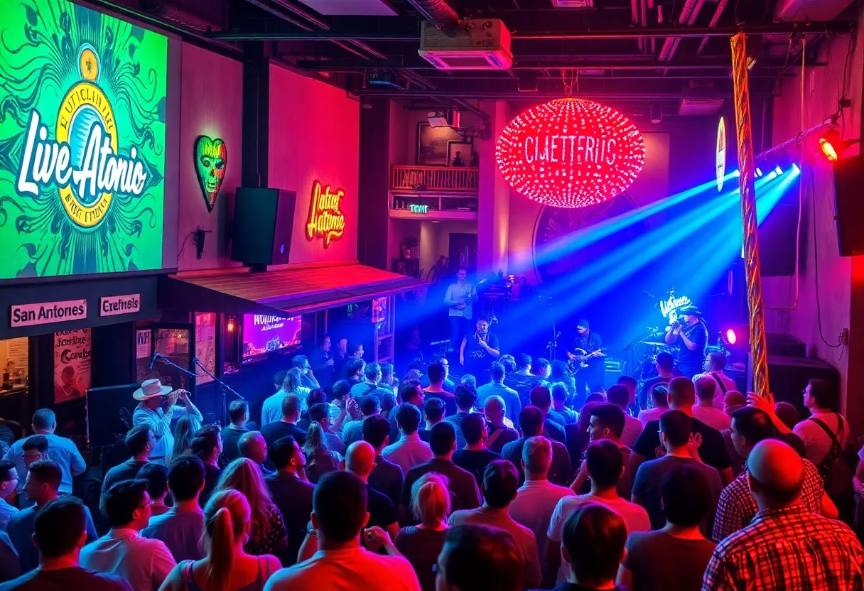 Crowd enjoying live music at a venue in San Antonio