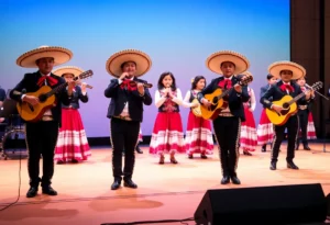 High school students performing in a mariachi competition