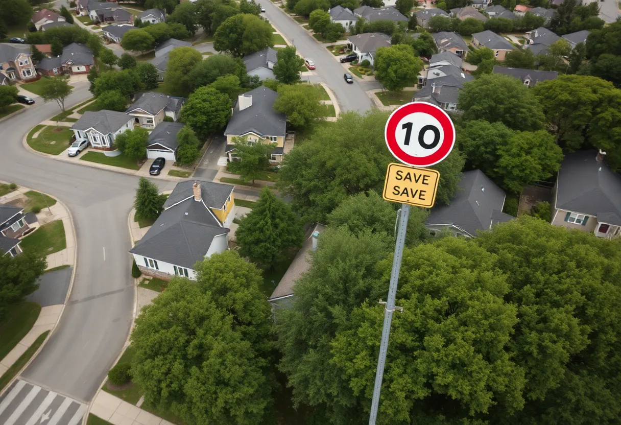 Image showcasing neighborhood speed limit signs in San Antonio.